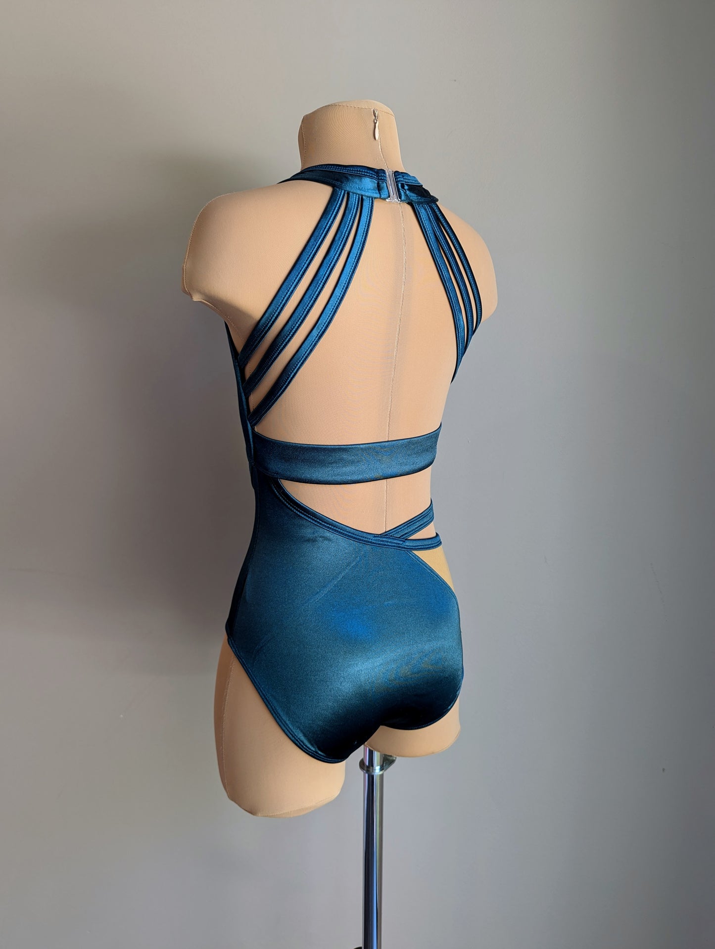 Rebellion Leotard - Dark Cyan Satin 