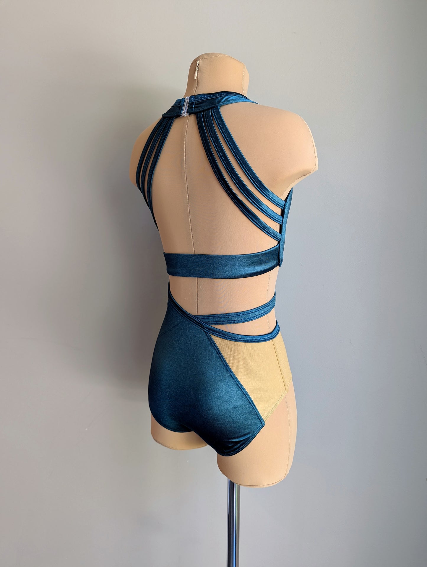 Rebellion Leotard - Dark Cyan Satin 
