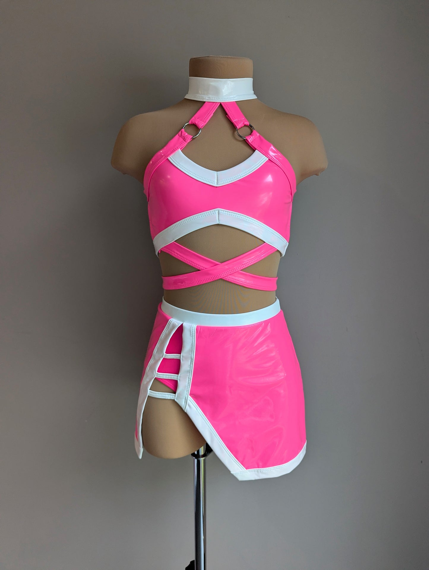 High Gloss Set - Pink & White PVC 