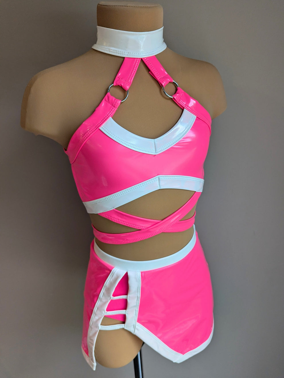 High Gloss Set - Pink & White PVC - FINAL SALE – Dazzle Me Dancewear