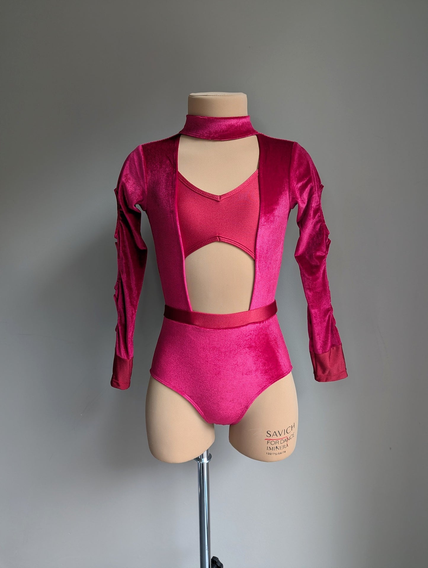 Fabulous Leotard - Cherry Red Velvet 