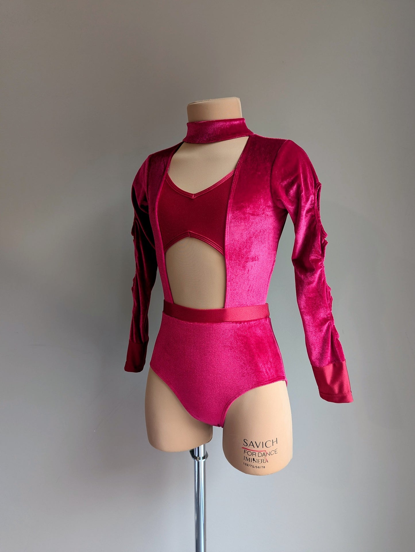 Fabulous Leotard - Cherry Red Velvet 