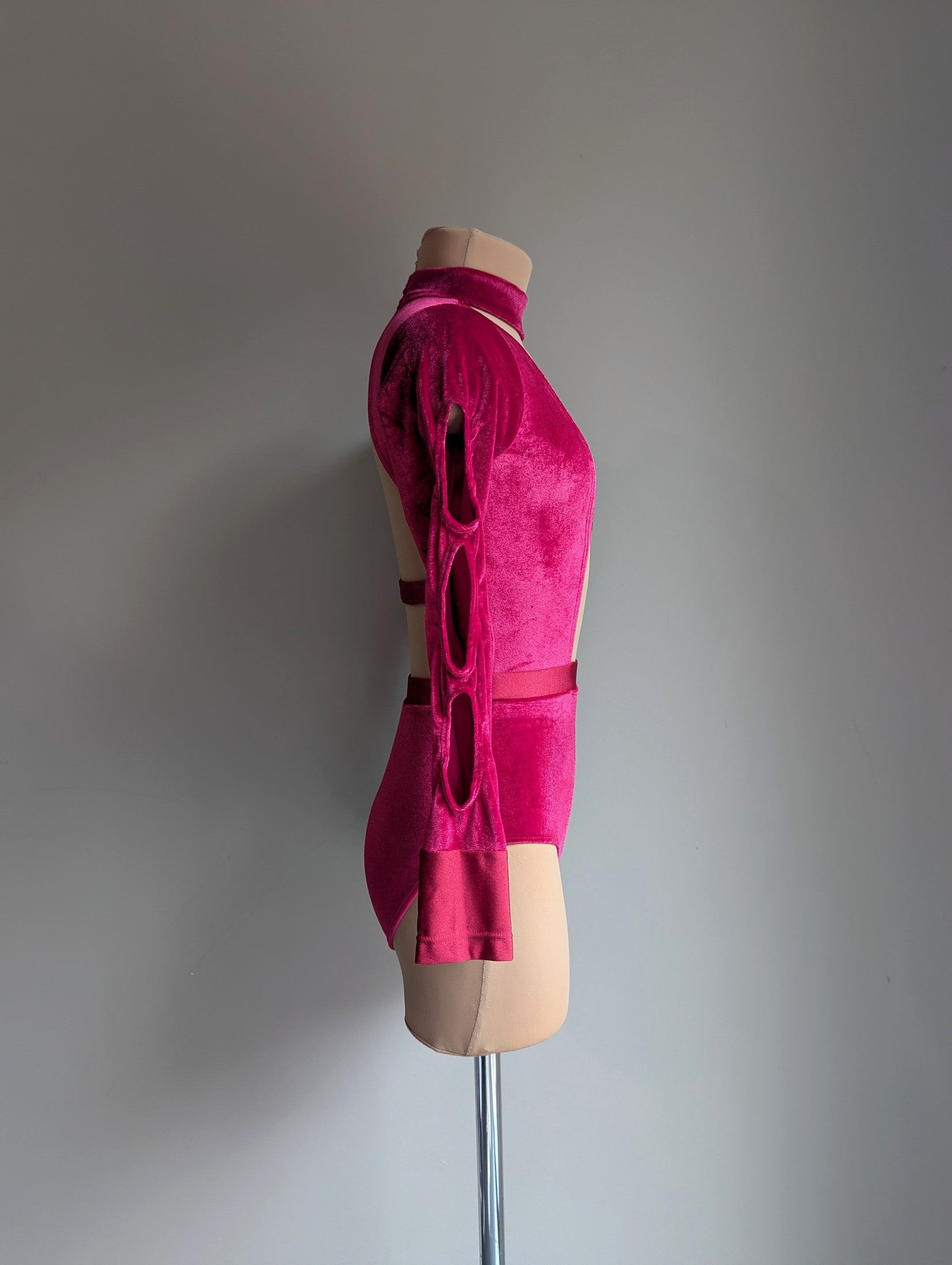 Fabulous Leotard - Cherry Red Velvet 