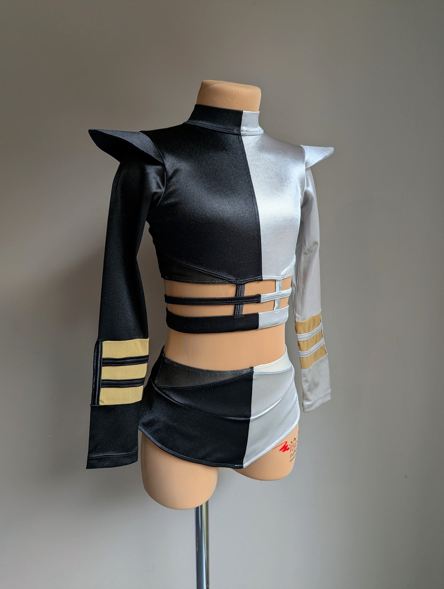 Divided Set - Black & Silver Satin 
