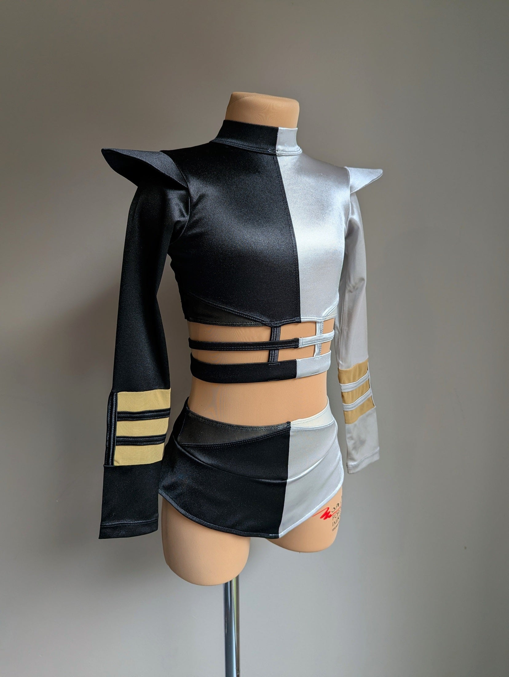 Divided Set - Black & Silver Satin 