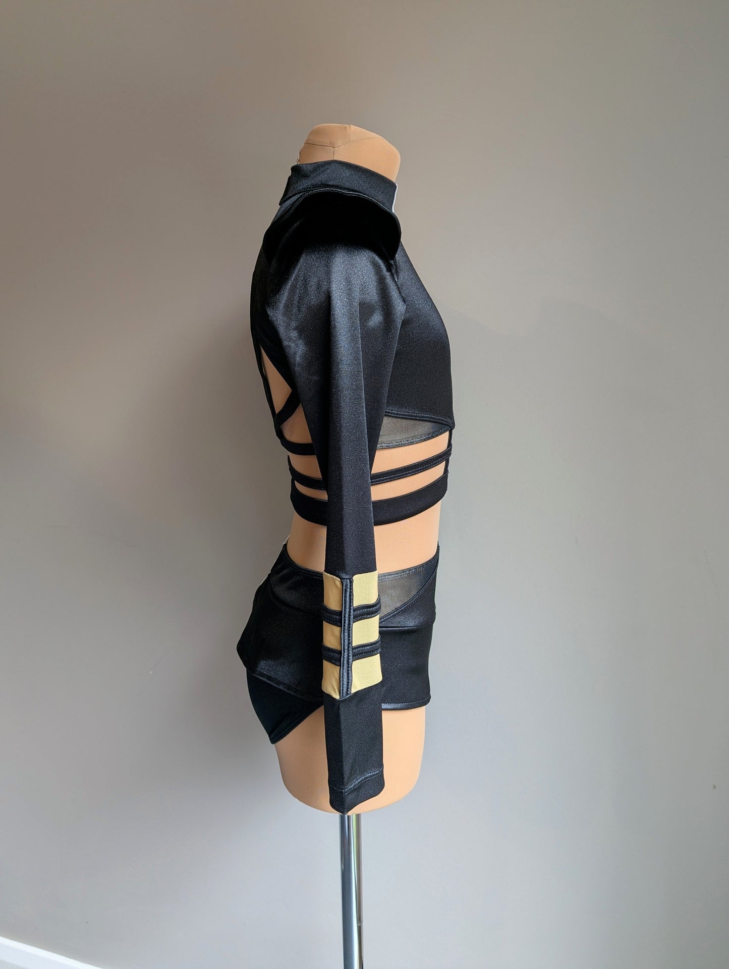 Divided Set - Black & Silver Satin 