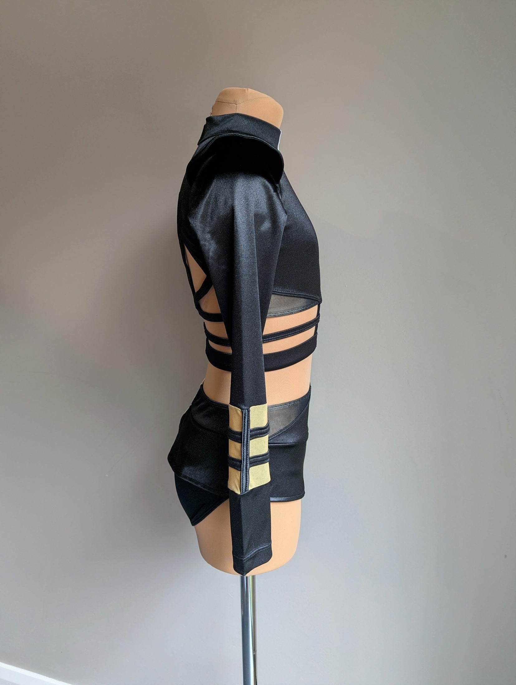 Divided Set - Black & Silver Satin 