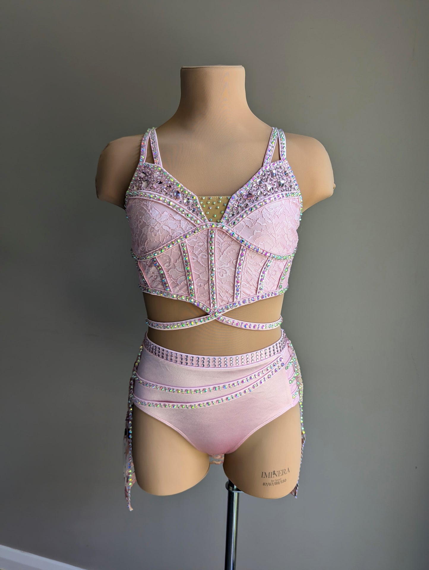 Cherish Bloom Pastel Pink Satin: Burgundy Accents - Limited Edition Costume 