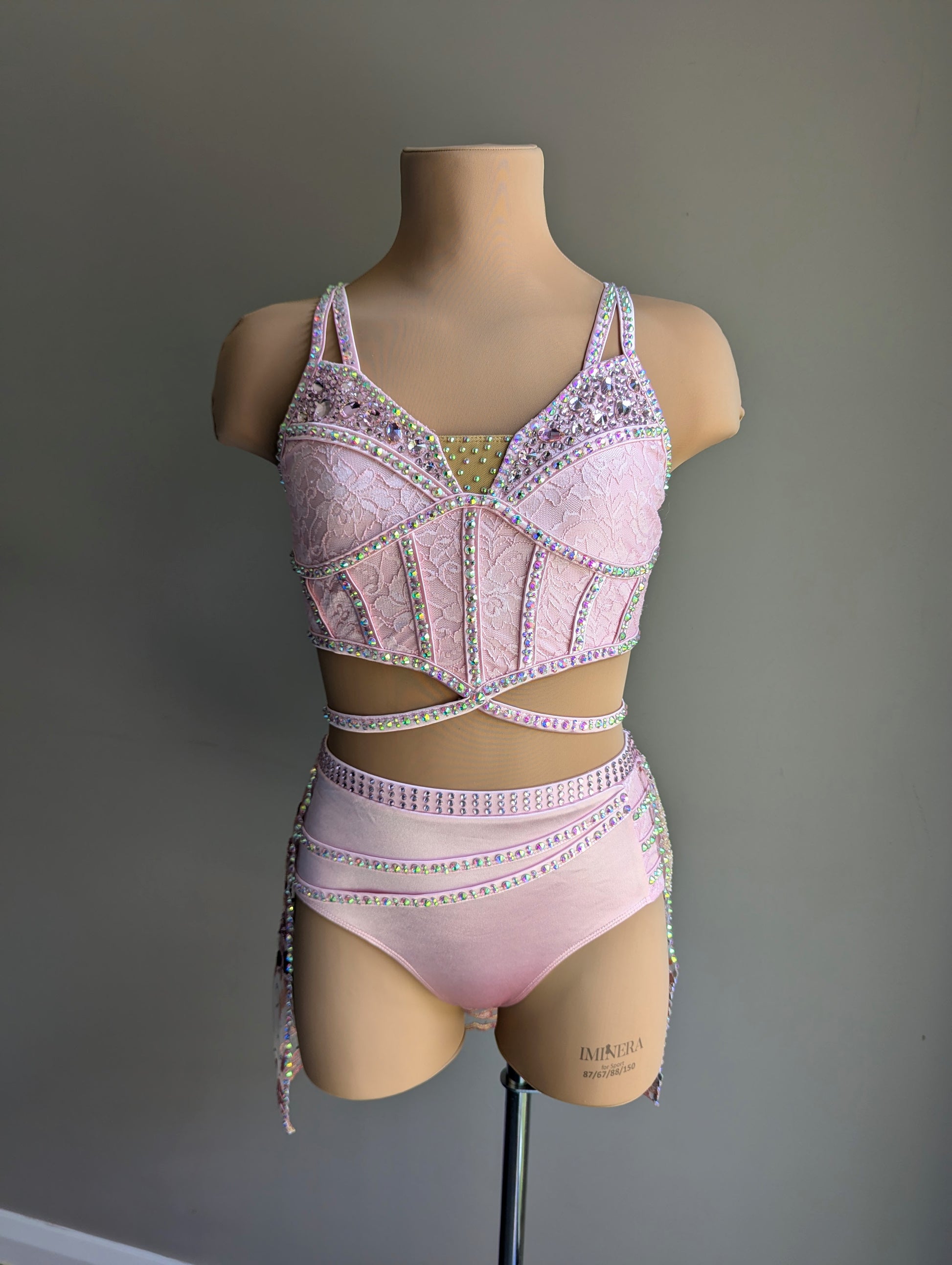 Cherish Bloom Pastel Pink Satin: Burgundy Accents - Limited Edition Costume 