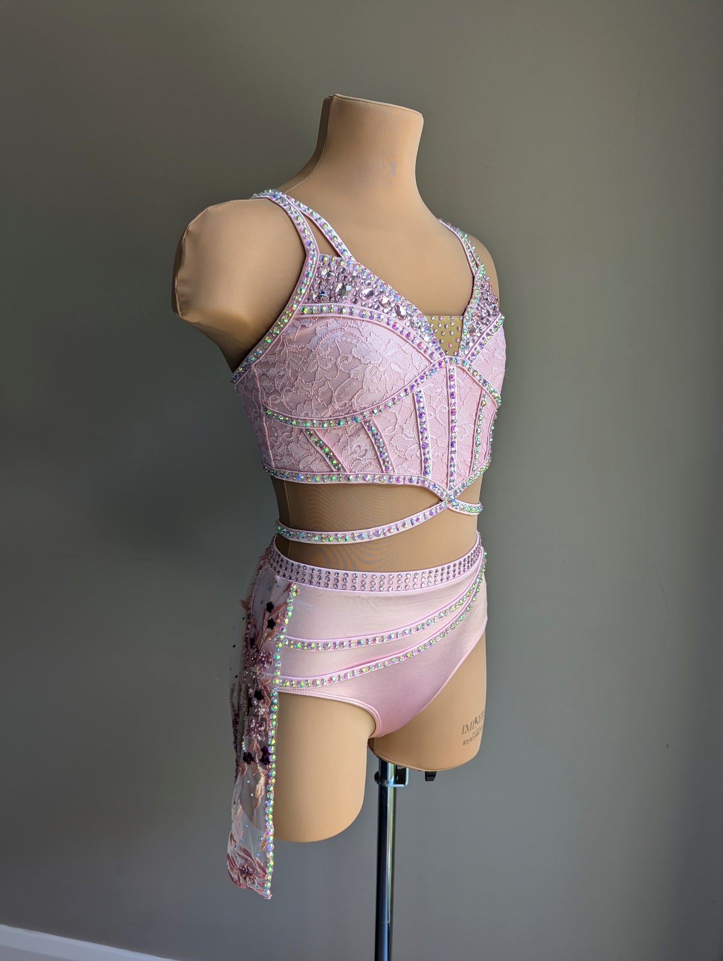 Cherish Bloom Pastel Pink Satin: Burgundy Accents - Limited Edition Costume 
