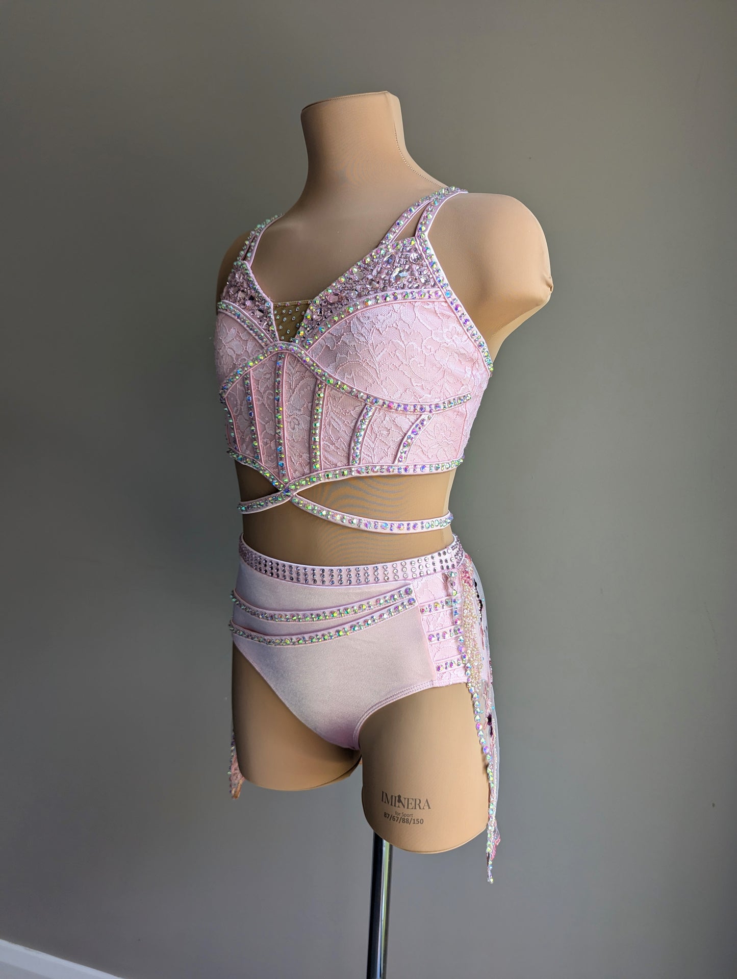 Cherish Bloom Pastel Pink Satin: Burgundy Accents - Limited Edition Costume 