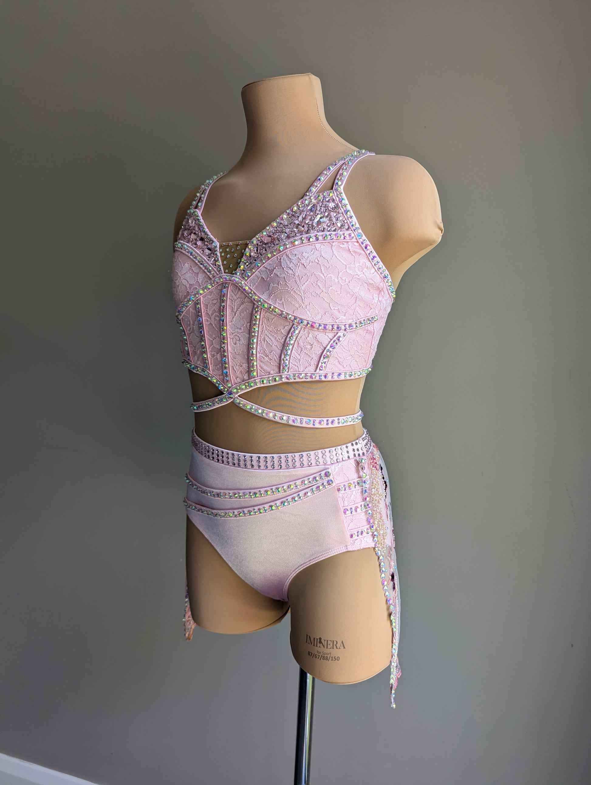 Cherish Bloom Pastel Pink Satin: Burgundy Accents - Limited Edition Costume 