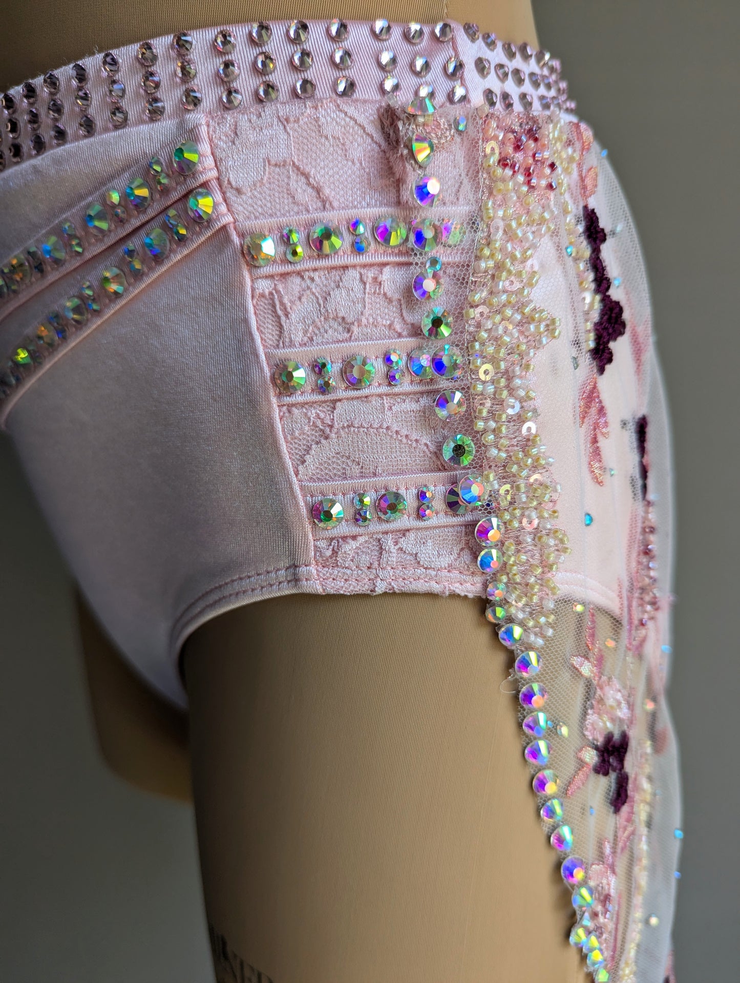 Cherish Bloom Pastel Pink Satin: Burgundy Accents - Limited Edition Costume 