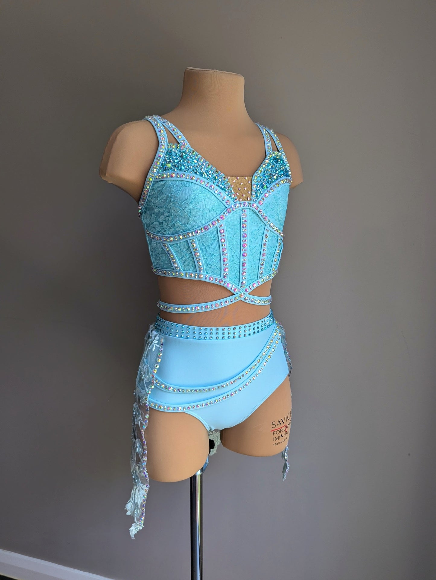 Cherish Bloom Sky Blue Lycra: Freeform Hem Skirt - Limited Edition Costume 