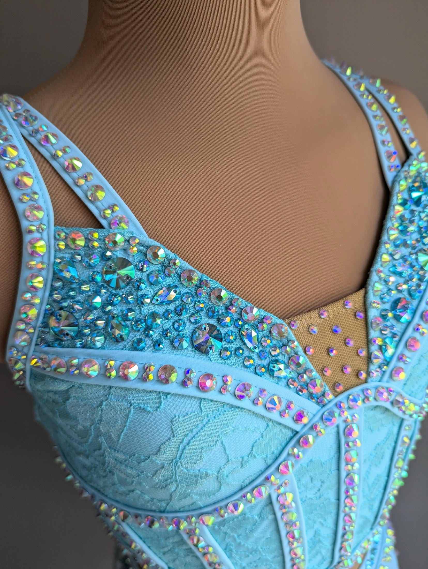 Cherish Bloom Sky Blue Lycra: Freeform Hem Skirt - Limited Edition Costume 