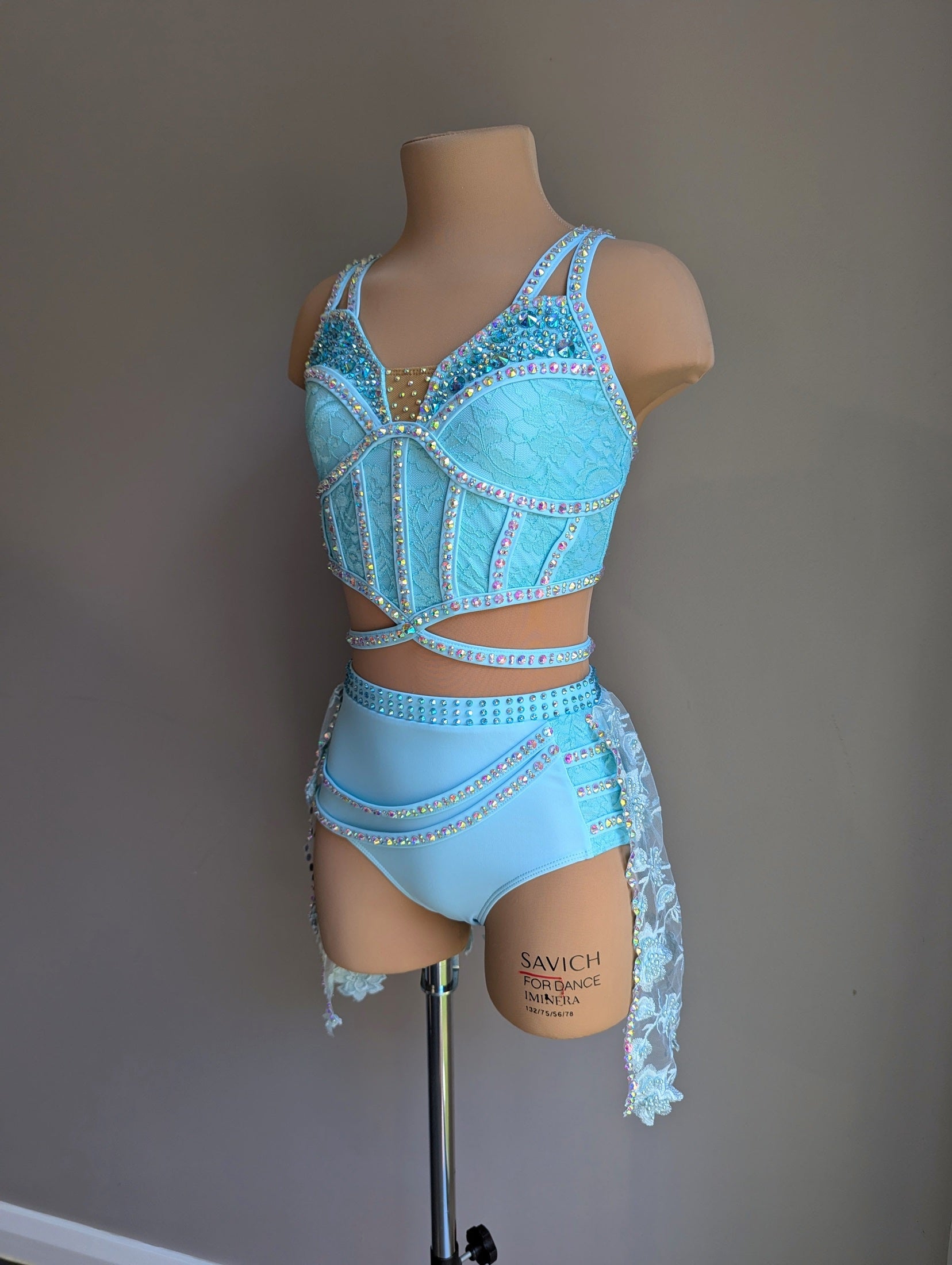 Cherish Bloom Sky Blue Lycra: Freeform Hem Skirt - Limited Edition Costume 