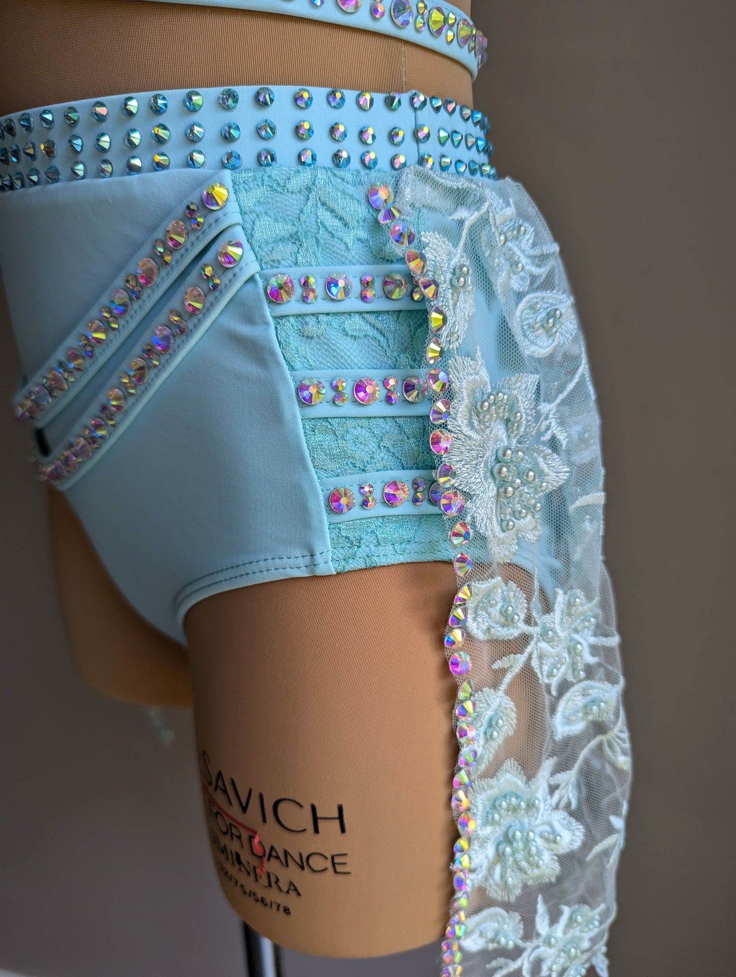 Cherish Bloom Sky Blue Lycra: Freeform Hem Skirt - Limited Edition Costume 