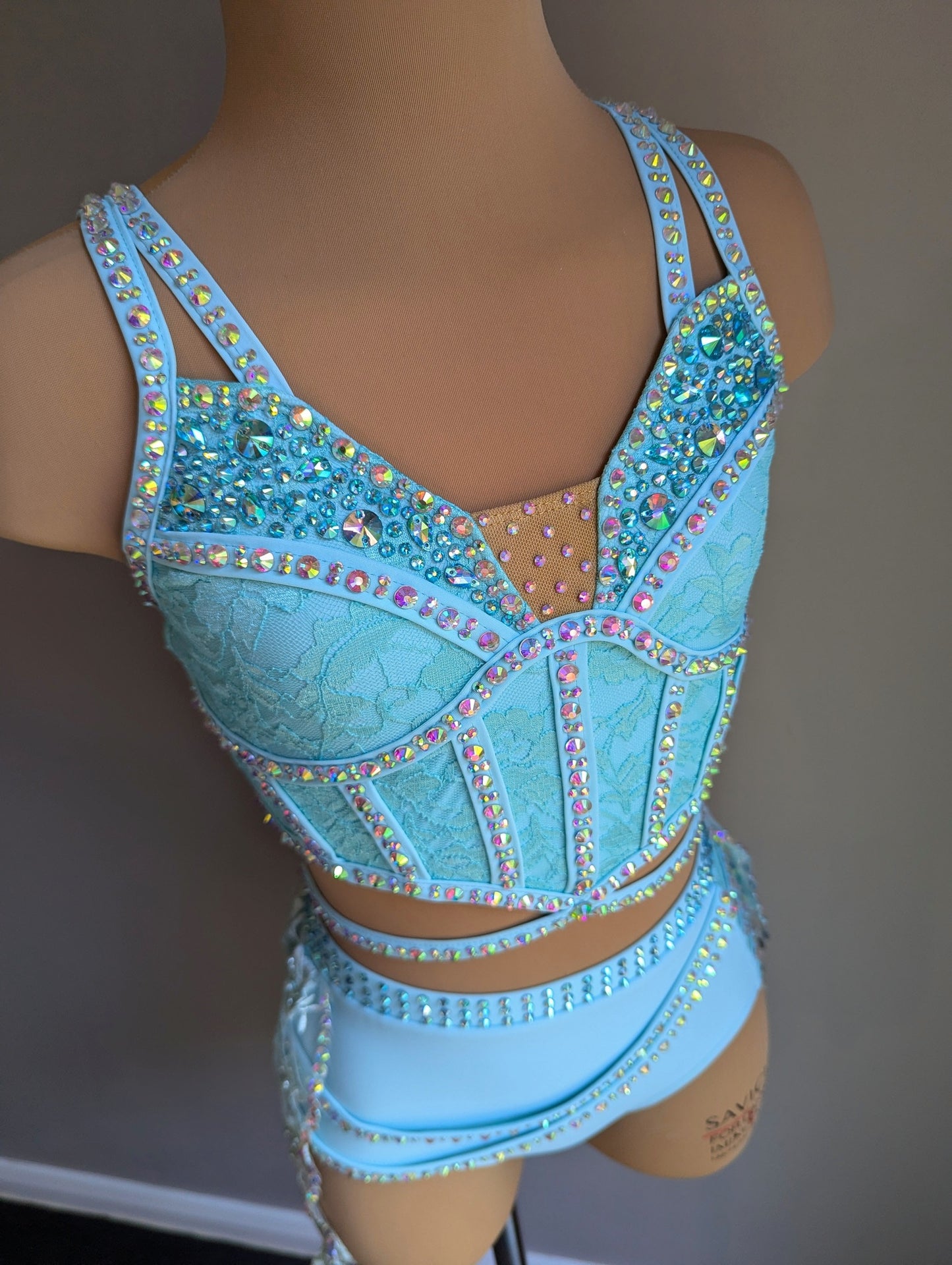 Cherish Bloom Sky Blue Lycra: Freeform Hem Skirt - Limited Edition Costume 