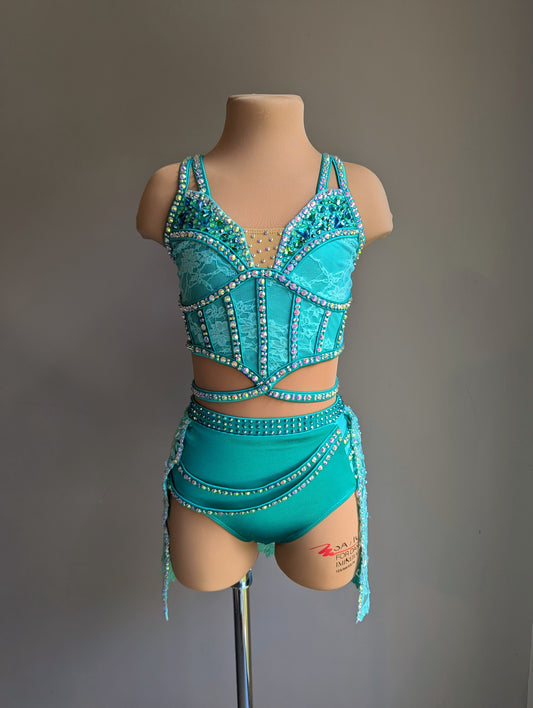 Cherish Bloom Mint Satin: Lace Hem - Limited Edition Costume 