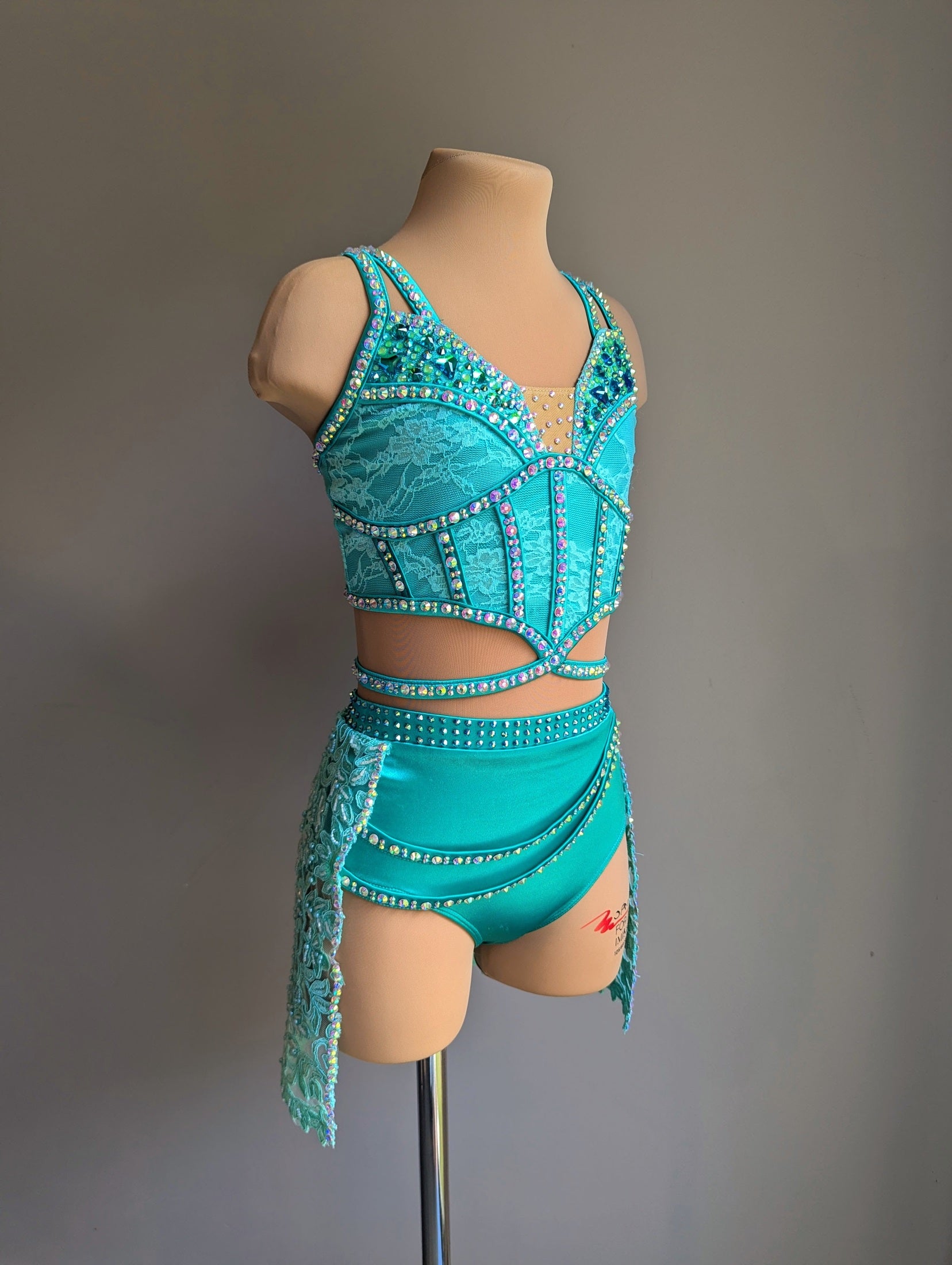 Cherish Bloom Mint Satin: Lace Hem - Limited Edition Costume 