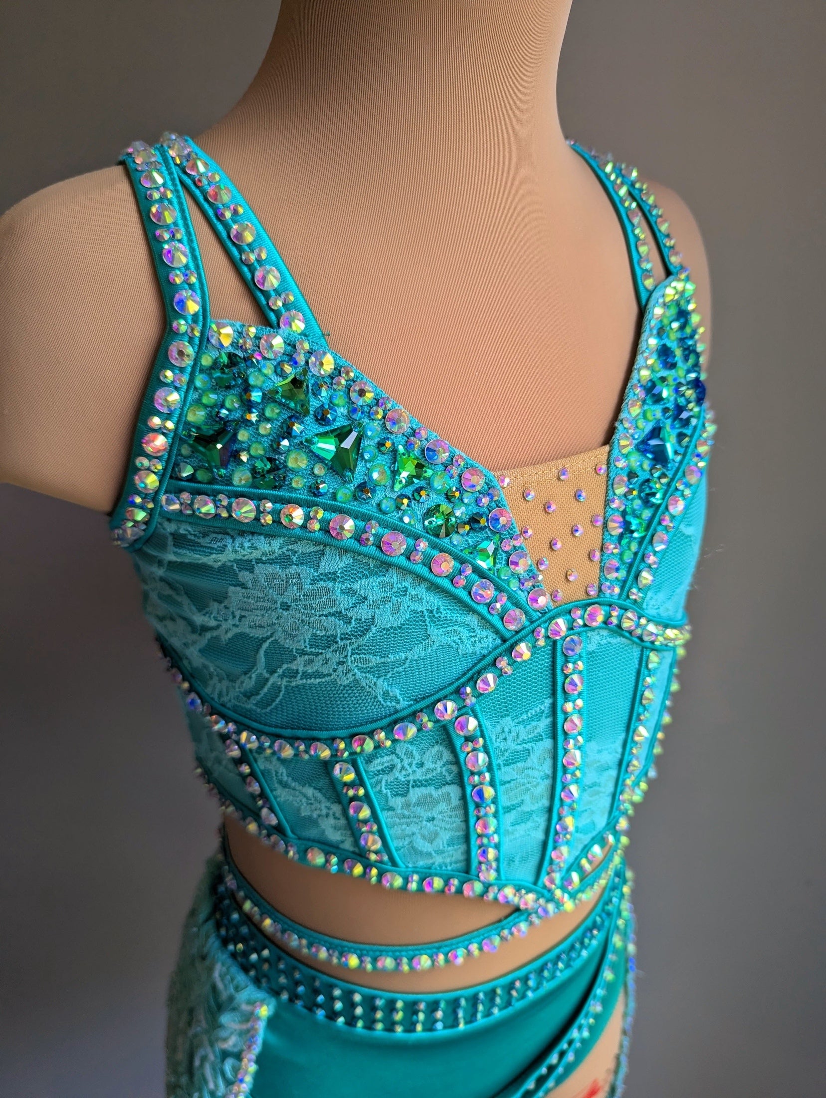 Cherish Bloom Mint Satin: Lace Hem - Limited Edition Costume 