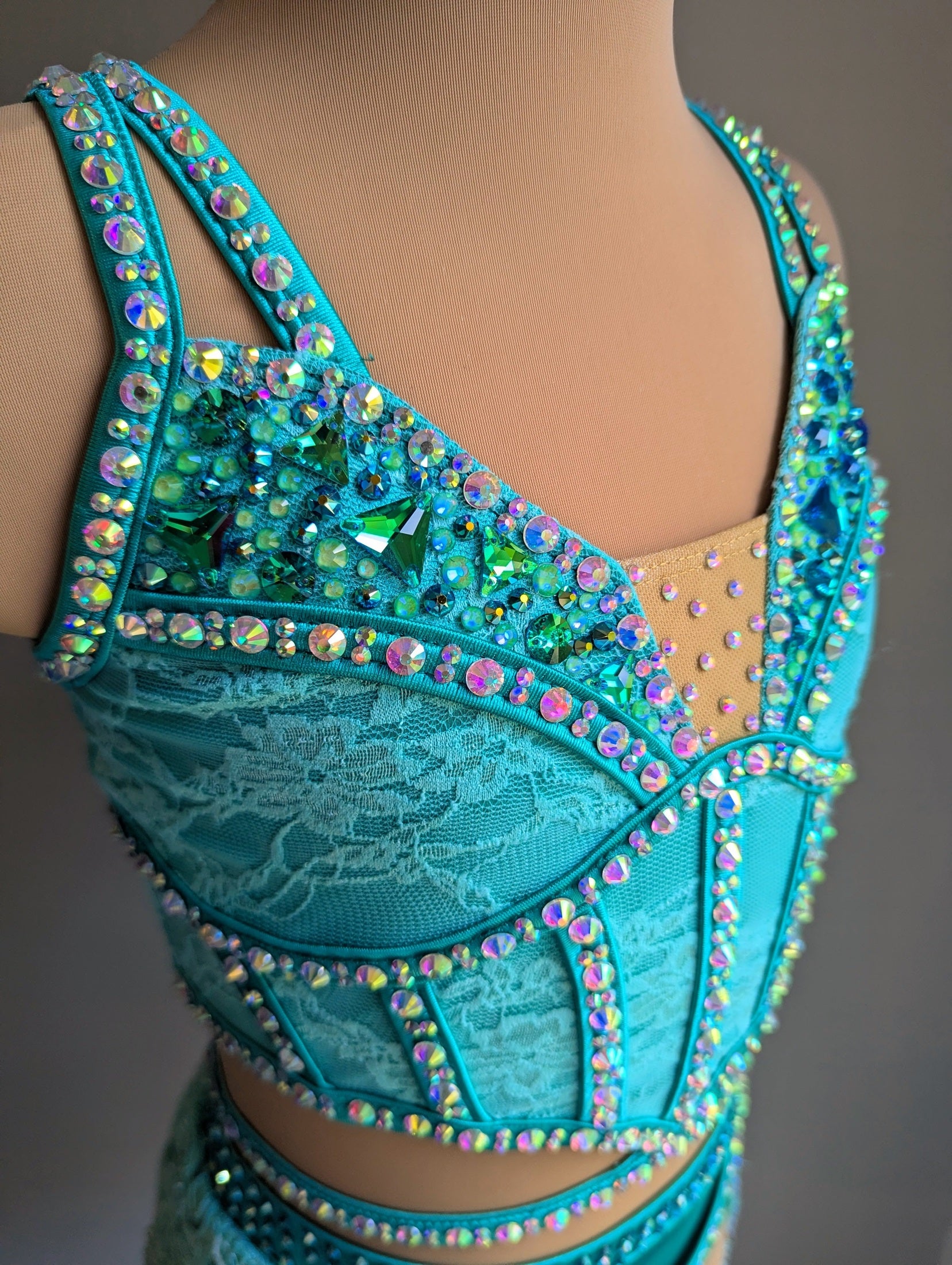 Cherish Bloom Mint Satin: Lace Hem - Limited Edition Costume 