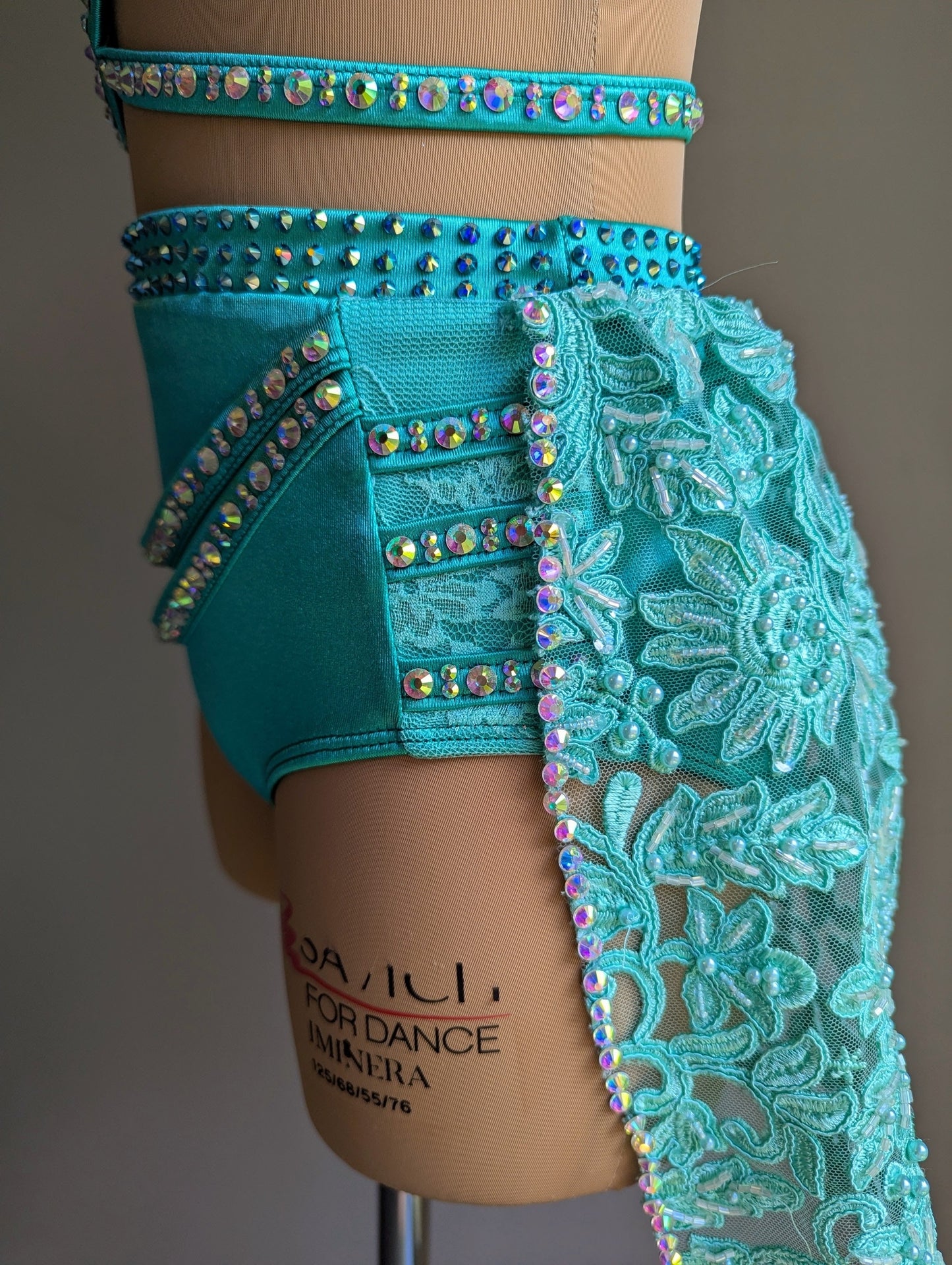 Cherish Bloom Mint Satin: Lace Hem - Limited Edition Costume 