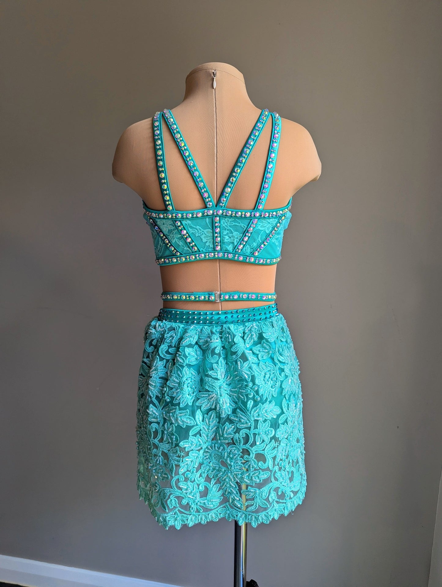 Cherish Bloom Mint Satin: Lace Hem - Limited Edition Costume 