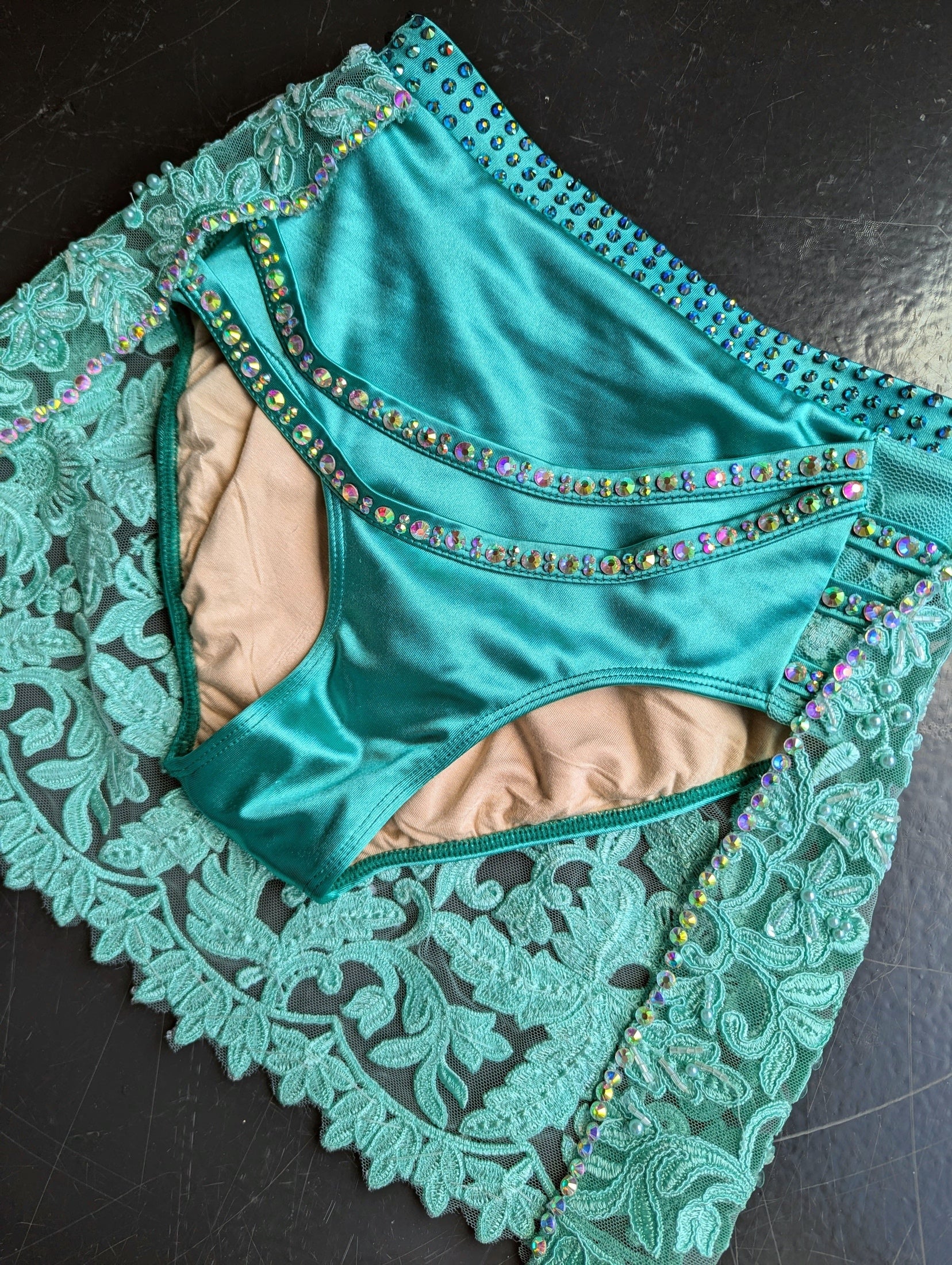 Cherish Bloom Mint Satin: Lace Hem - Limited Edition Costume 