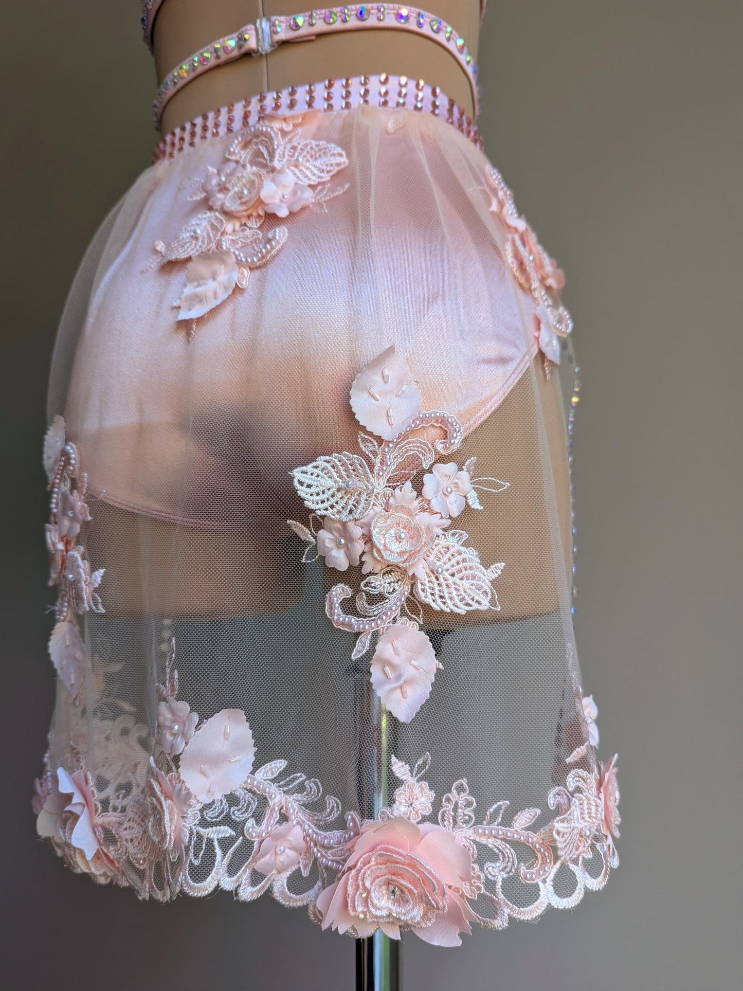 Cherish Bloom Blush Pink Satin: Delicate Skirt - Limited Edition Costume 