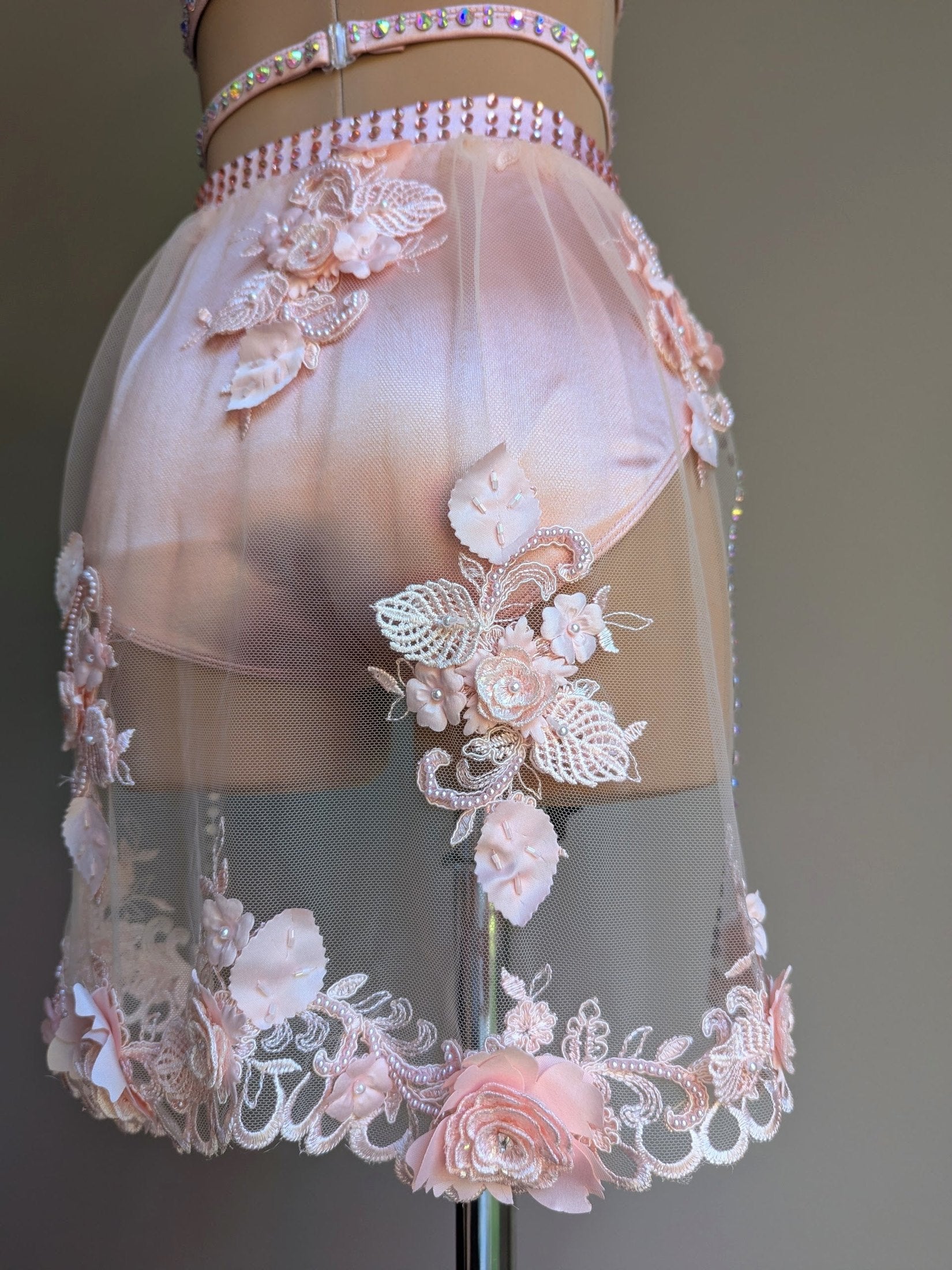 Cherish Bloom Blush Pink Satin: Delicate Skirt - Limited Edition Costume 