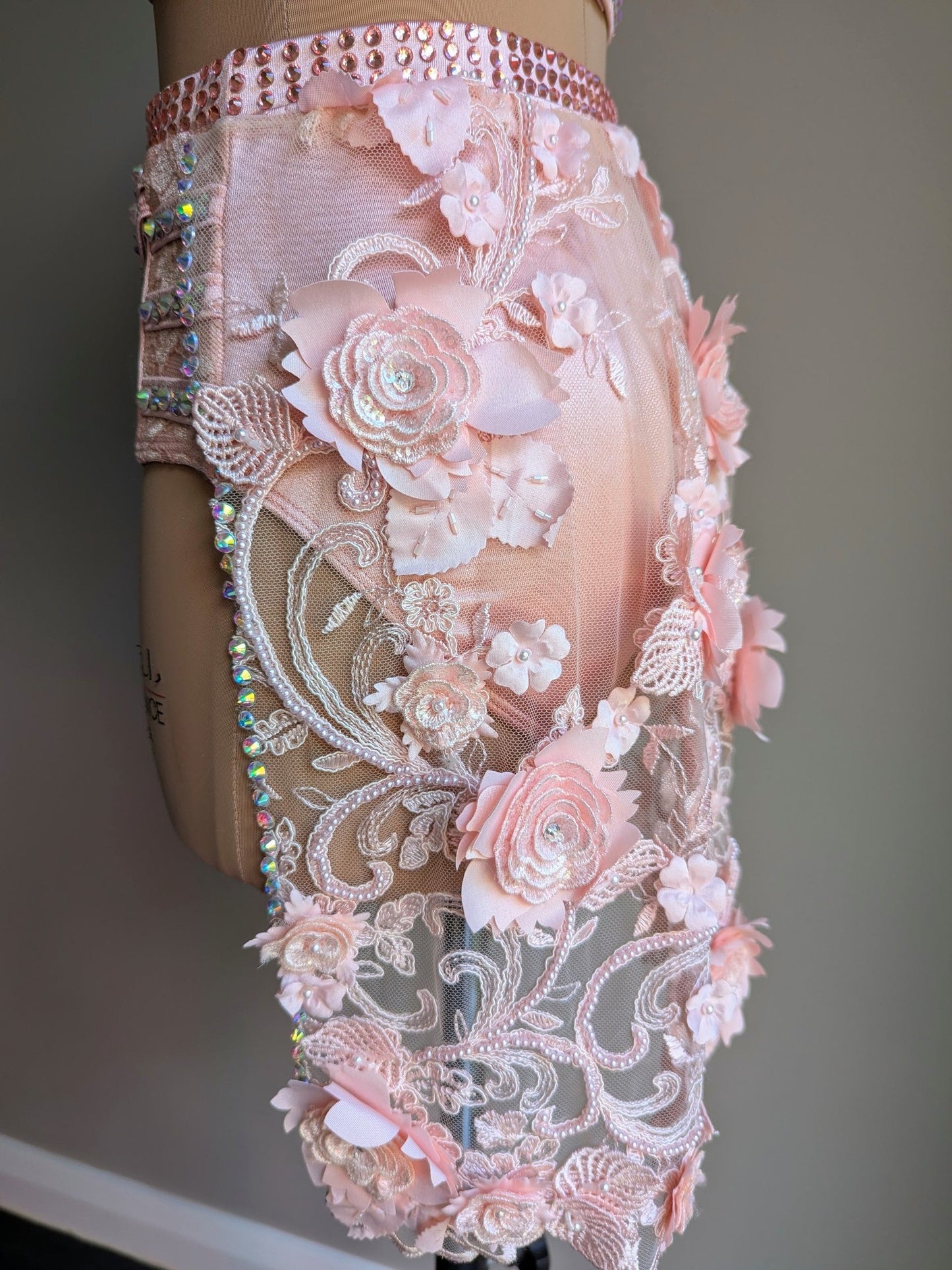 Cherish Bloom Blush Pink Satin: Intricate Skirt - Limited Edition Costume 