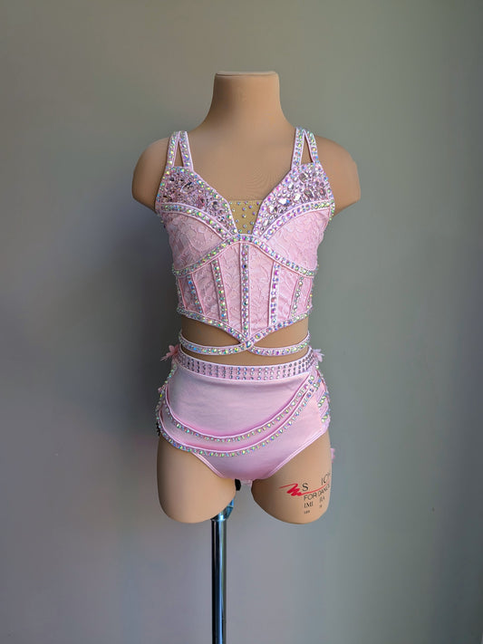 Cherish Bloom Pastel Pink Satin: Lace Hem - Limited Edition Costume 