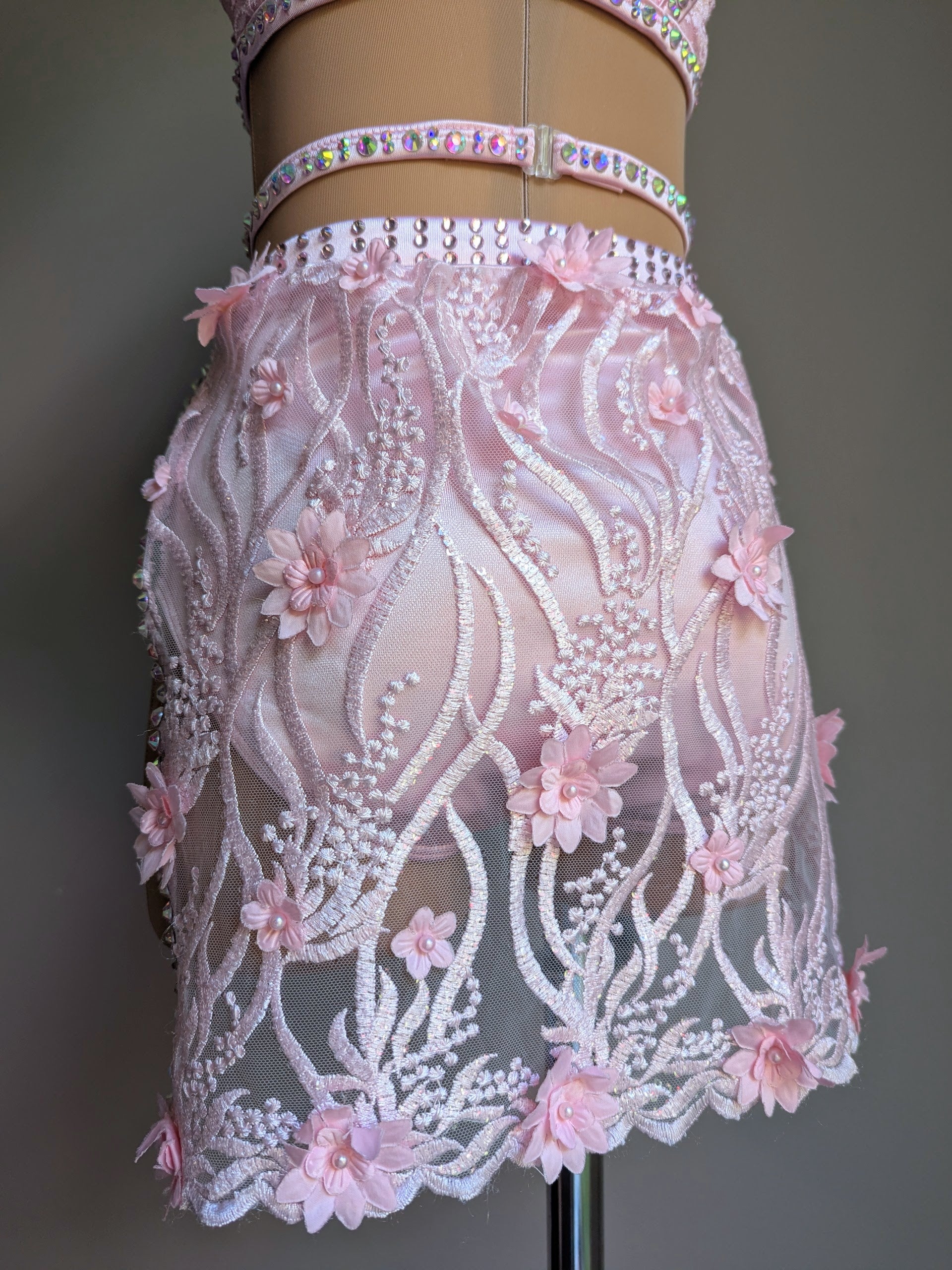 Cherish Bloom Pastel Pink Satin: Lace Hem - Limited Edition Costume 