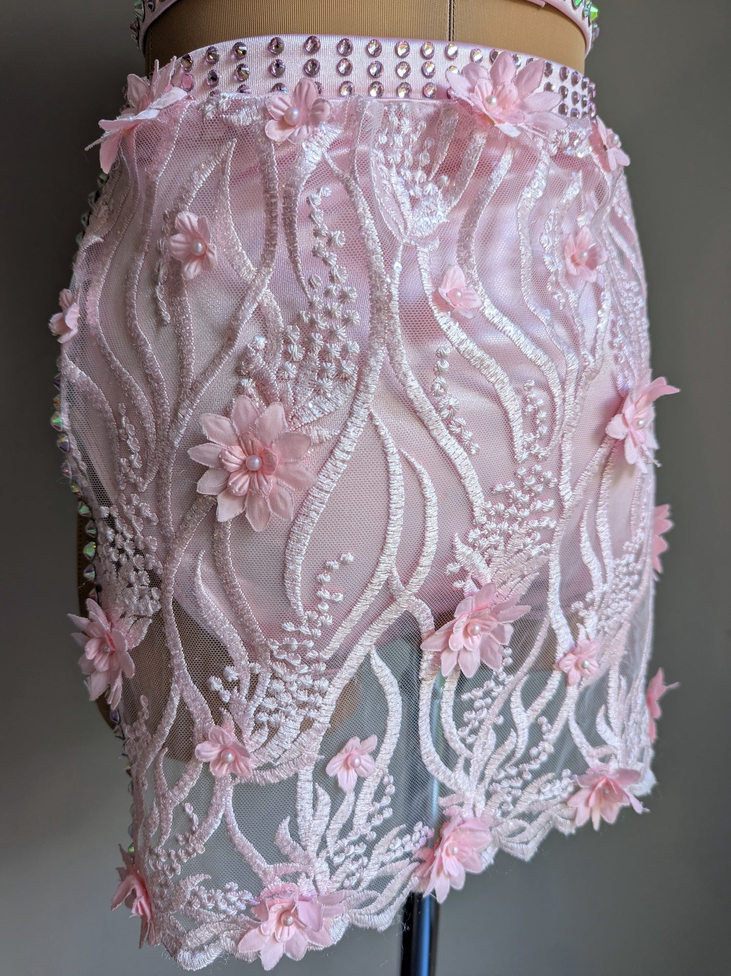 Cherish Bloom Pastel Pink Satin: Lace Hem - Limited Edition Costume 
