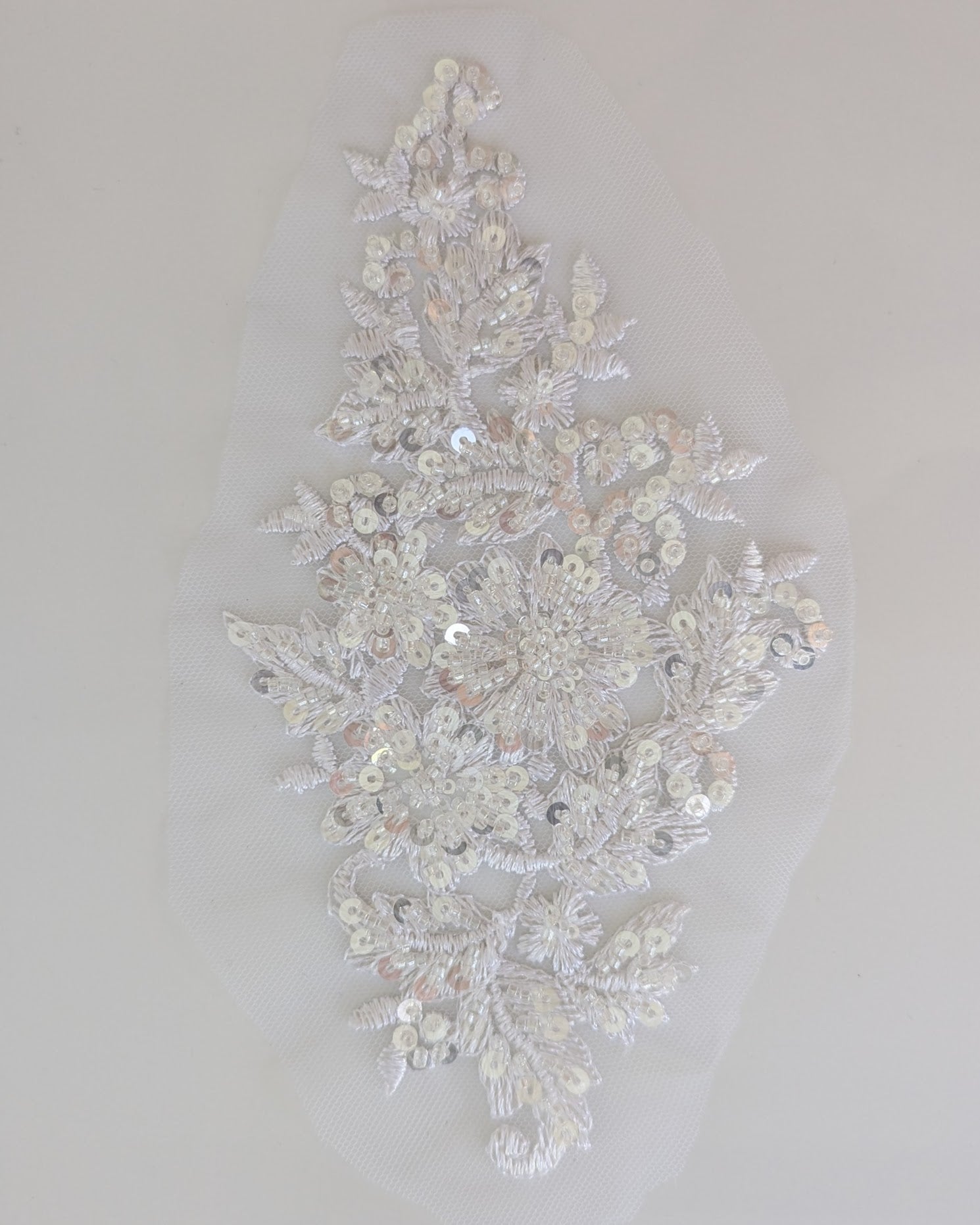 Snow Beaded Lace Appliqué 