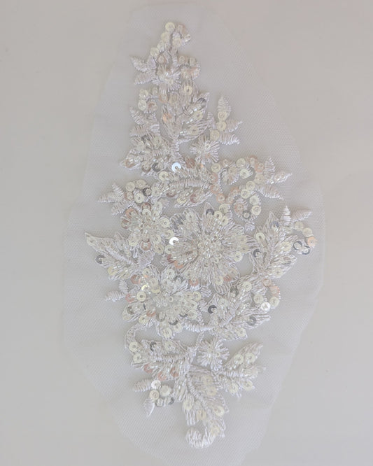 Snow Beaded Lace Appliqué 