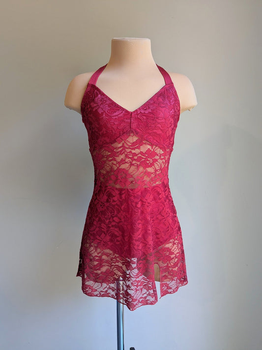 Silhouette 2.0 Slip Dress - Burgundy Lace Briefs Included 