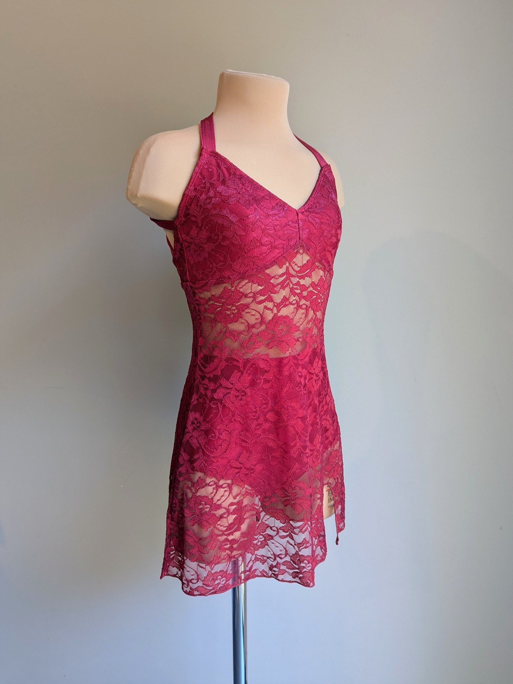 Silhouette 2.0 Slip Dress - Burgundy Lace Briefs Included 