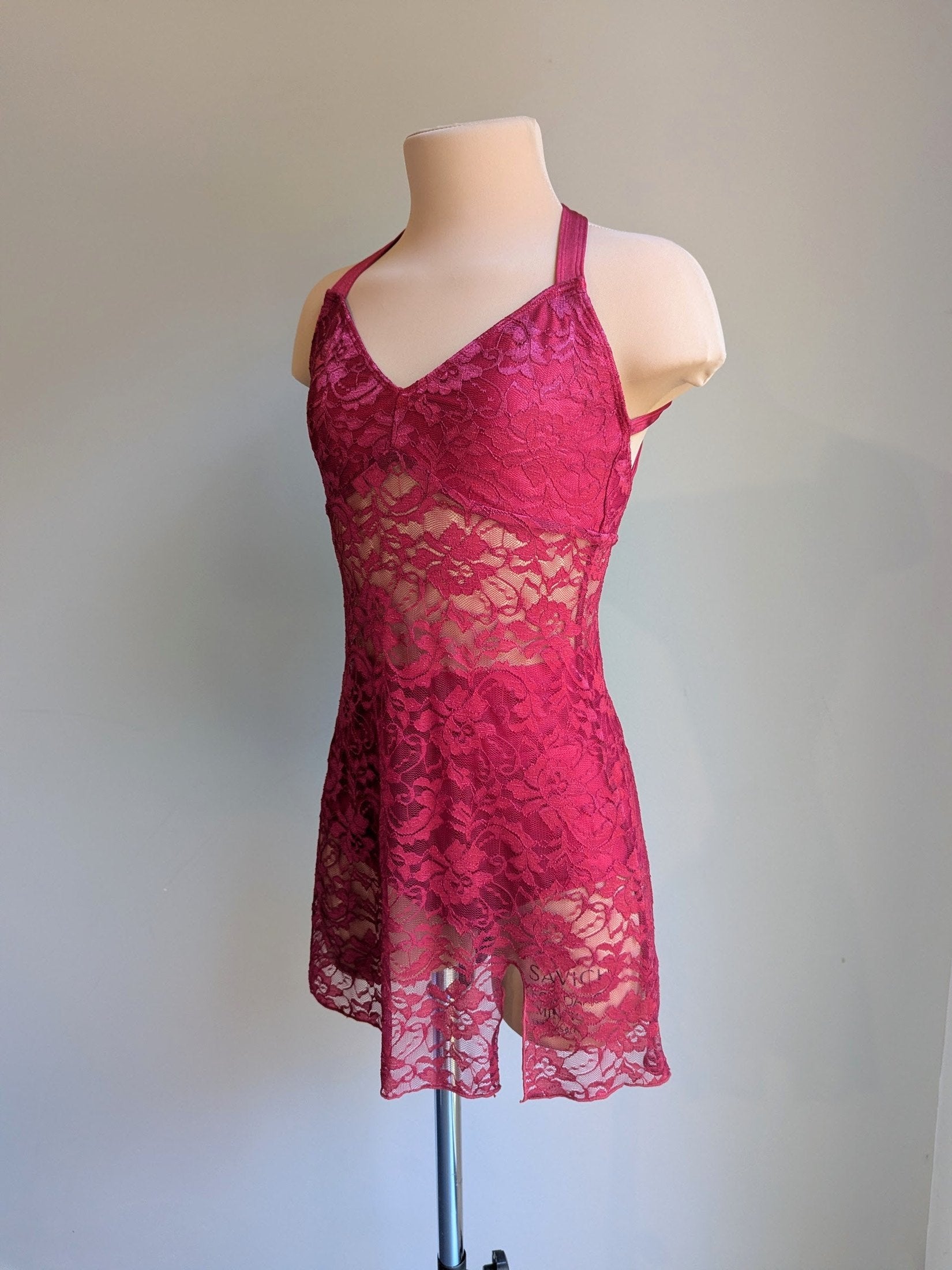 Silhouette 2.0 Slip Dress - Burgundy Lace Briefs Included 