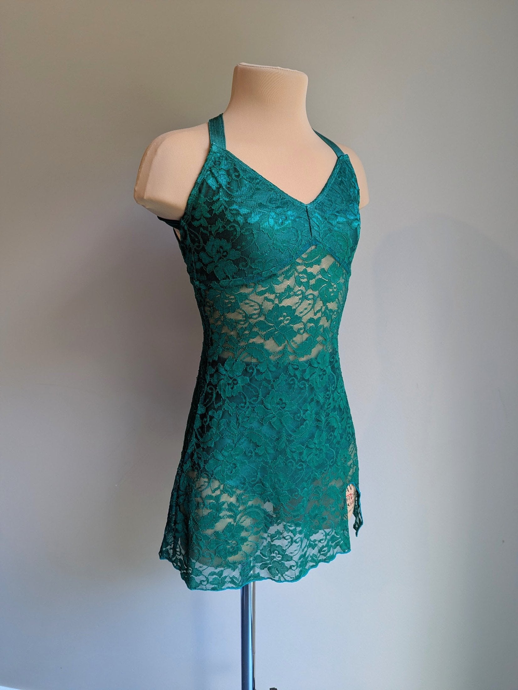 Silhouette 2.0 Slip Dress - Emerald Lace Briefs Included 