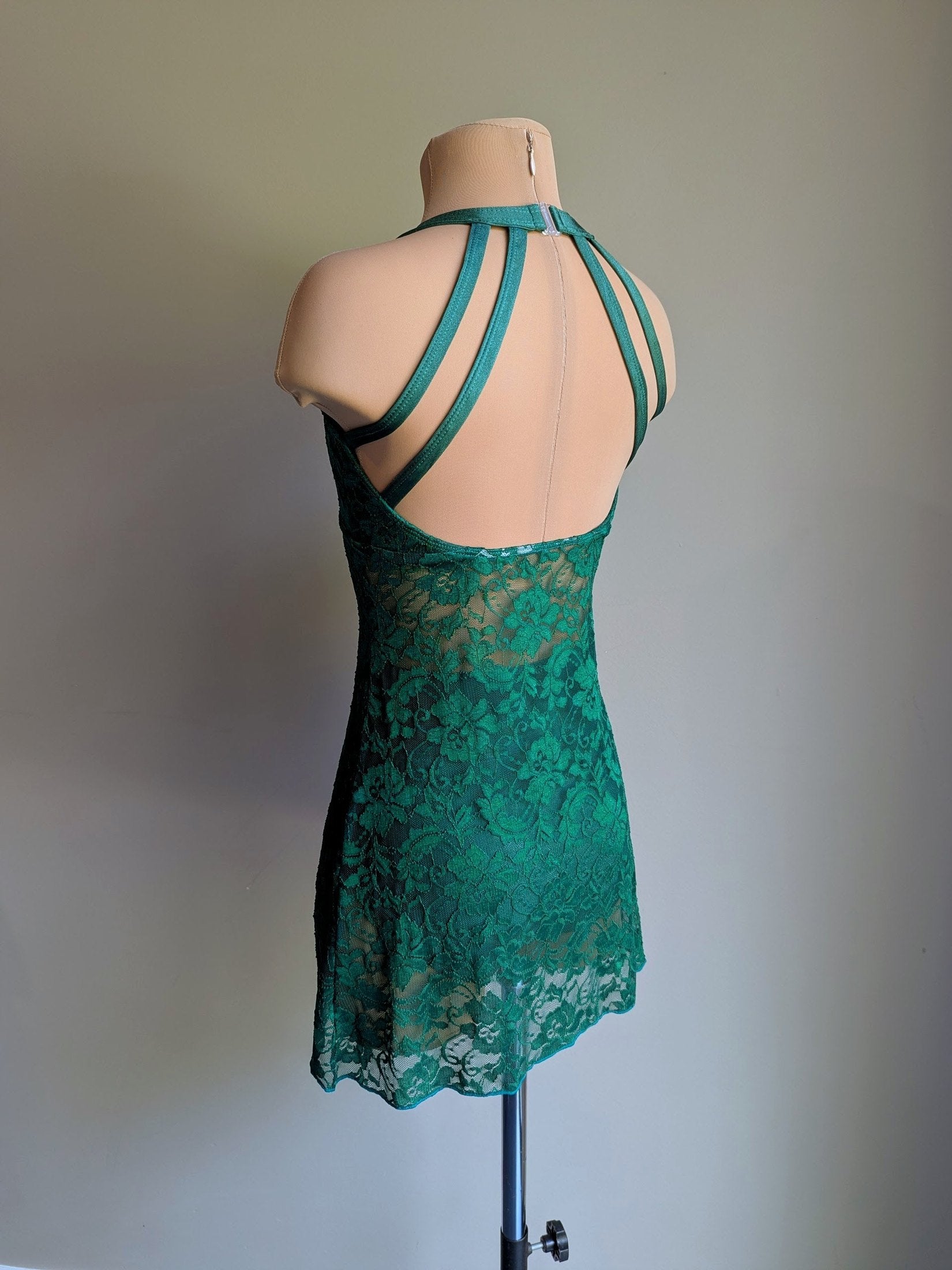 Silhouette 2.0 Slip Dress - Emerald Lace Briefs Included 