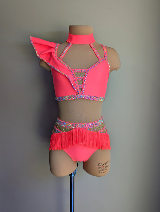 Curtain Call Set Neon Coral - Barely There Dazzling by DMDC 