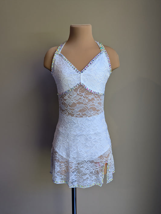 White Silhouette 2.0 Slip Dress - Barely There Dazzling 