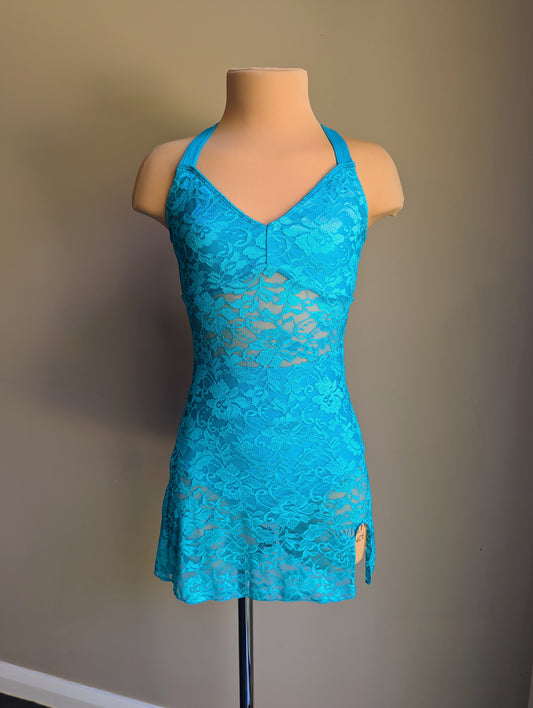 Silhouette 2.0 Slip Dress - Teal Lace Briefs Included 