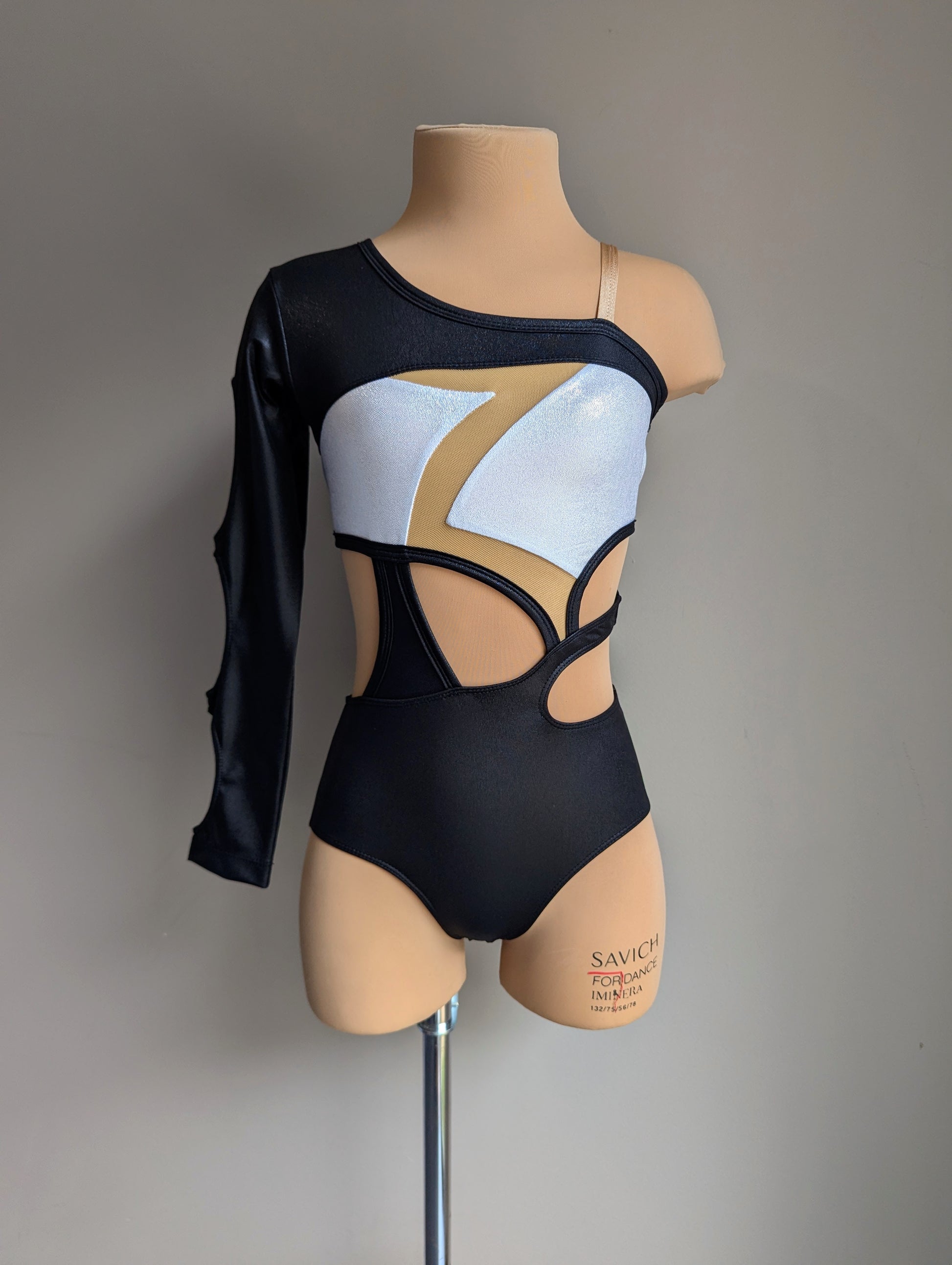 Shadow Leo - Black & Silver Hologram Lycra 