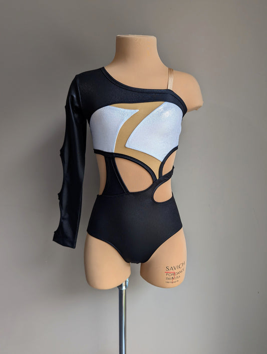 Shadow Leo - Black & Silver Hologram Lycra 