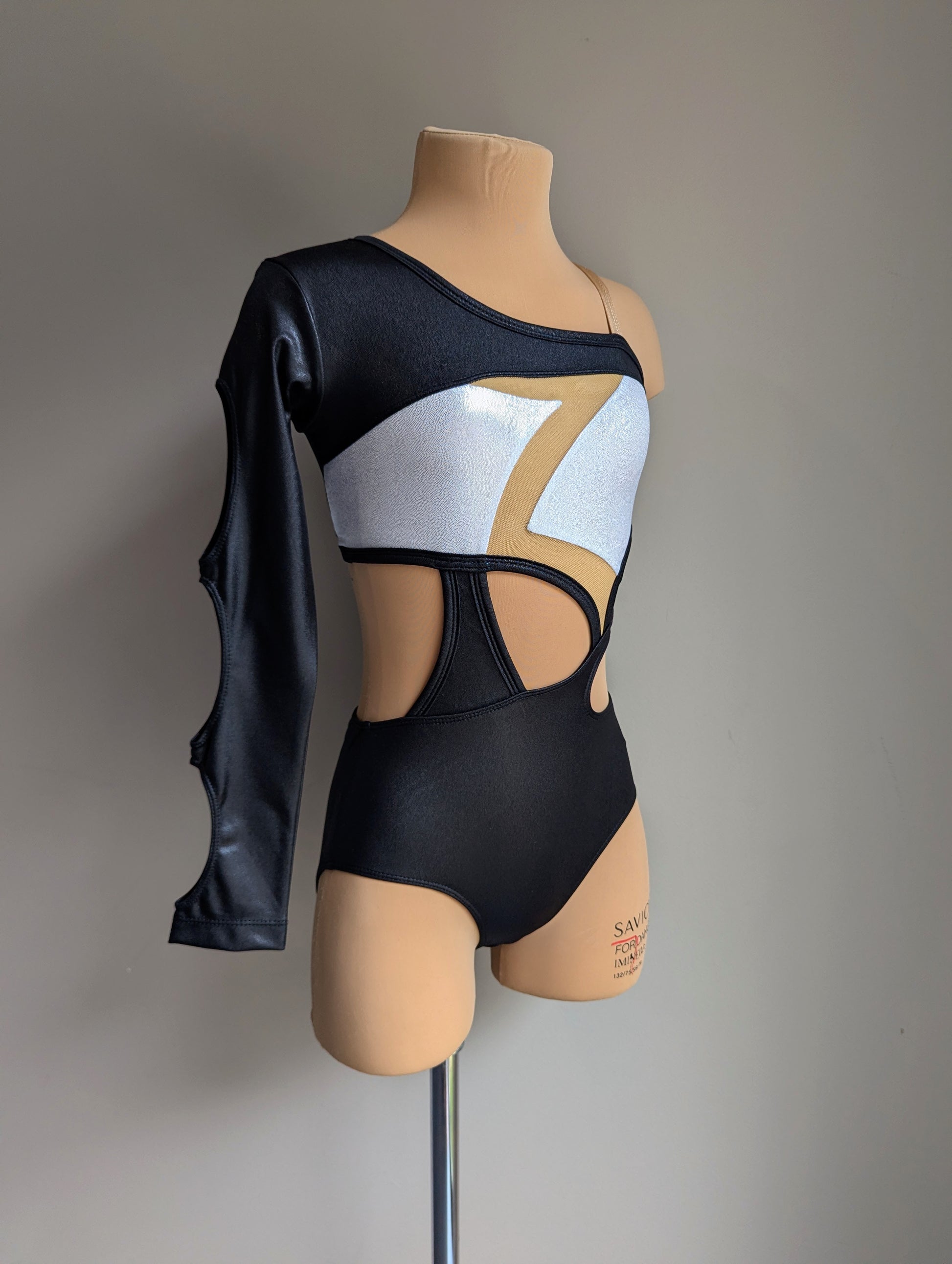 Shadow Leo - Black & Silver Hologram Lycra 