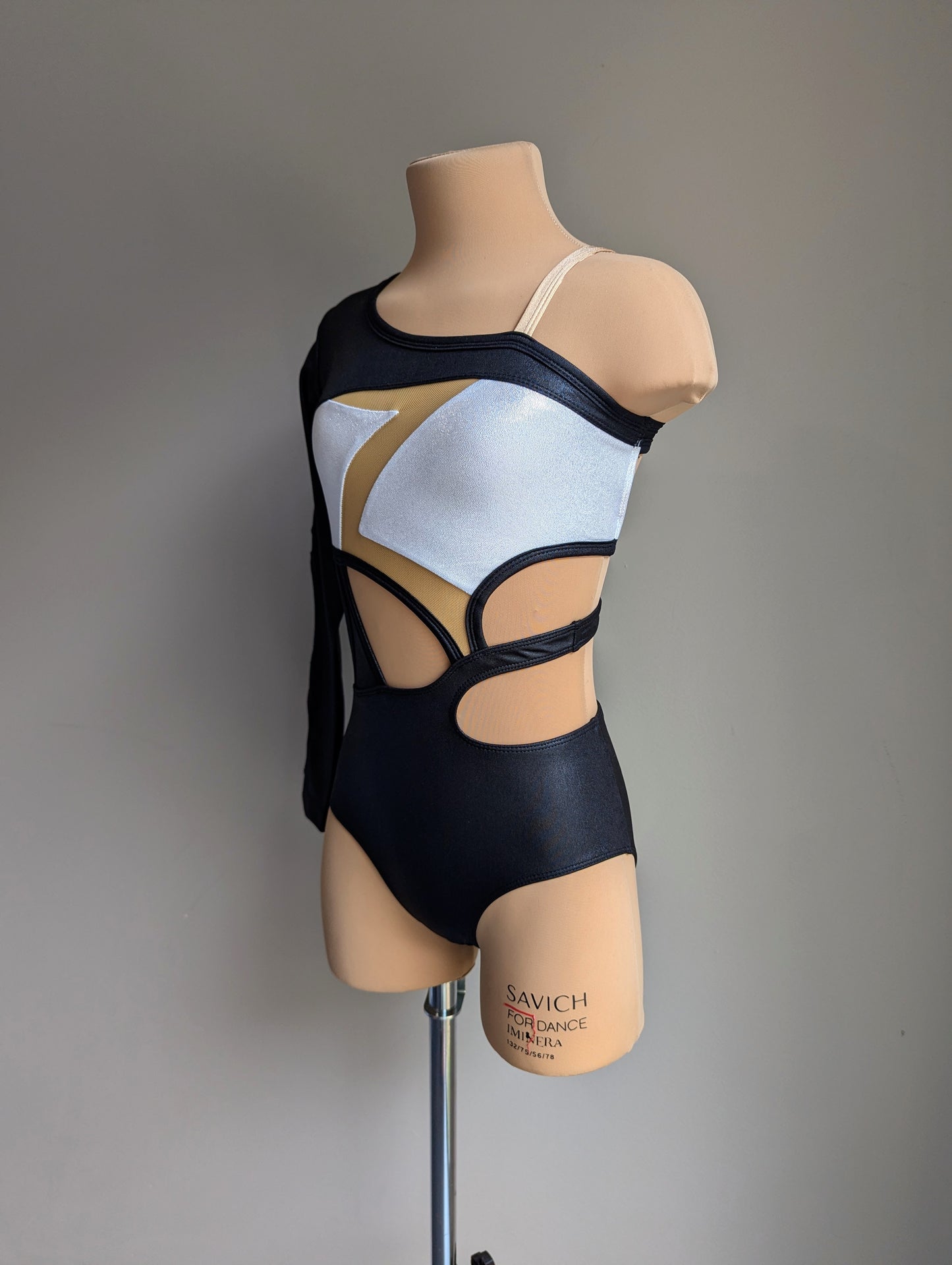 Shadow Leo - Black & Silver Hologram Lycra 