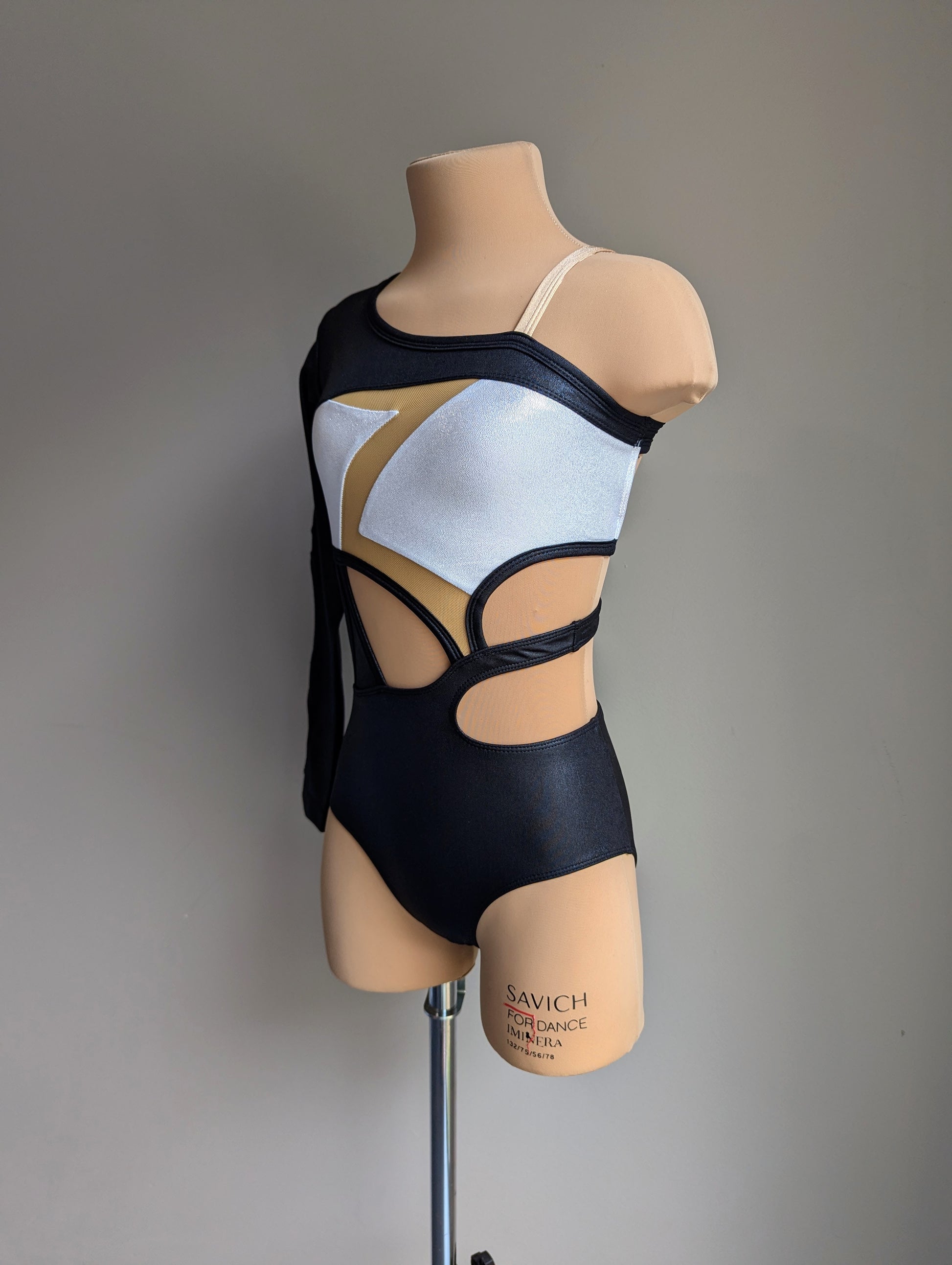 Shadow Leo - Black & Silver Hologram Lycra 